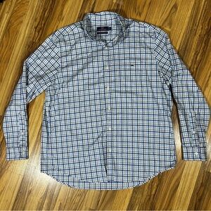 Vineyard Vines Button Down Shirt Mens Size XL Classic Fit Tucker Blue Gray White